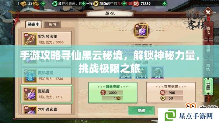手游攻略尋仙黑云秘境，解鎖神秘力量，挑戰(zhàn)極限之旅